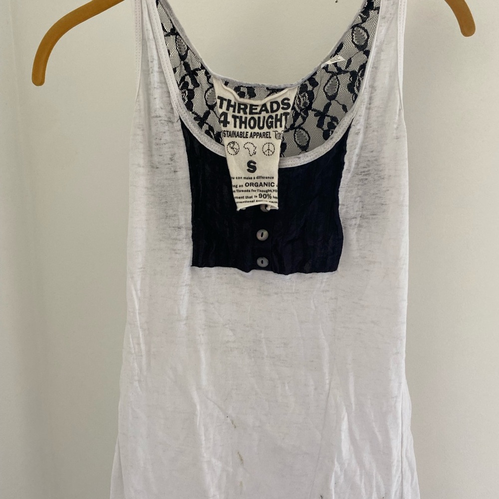 Threads 4 Thought Black and White Sleeveless Tank Top